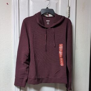 DKNY Women's Deep Maroon Hoodie